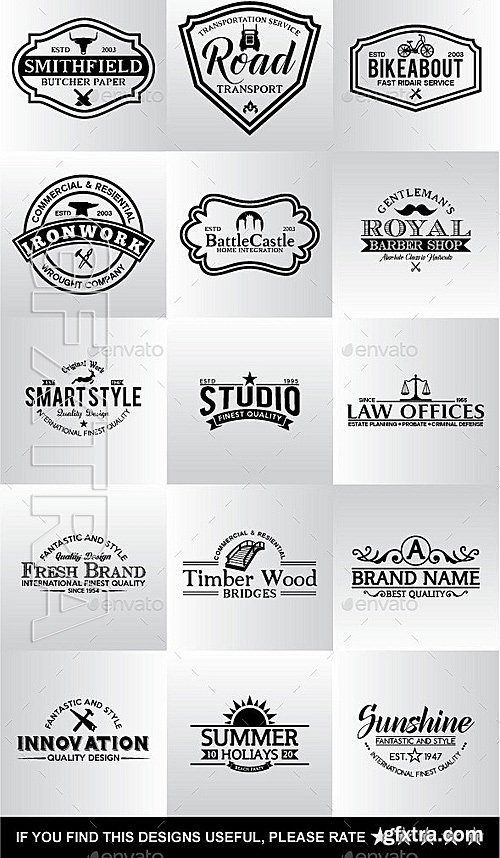 GraphicRiver - 30 Badges and Logos Bundle 12707920