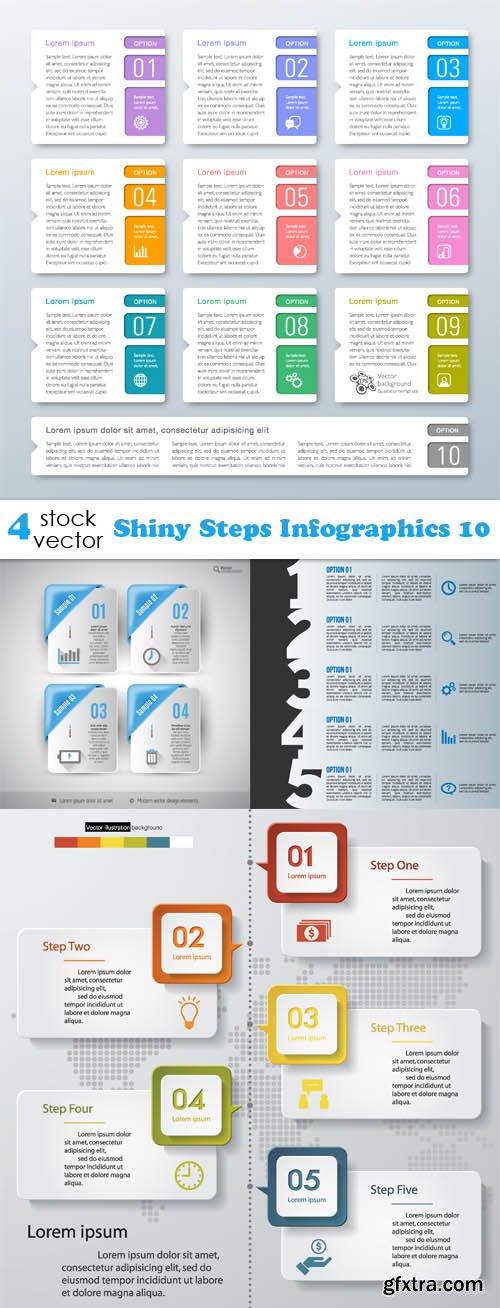 Vectors - Shiny Steps Infographics 10