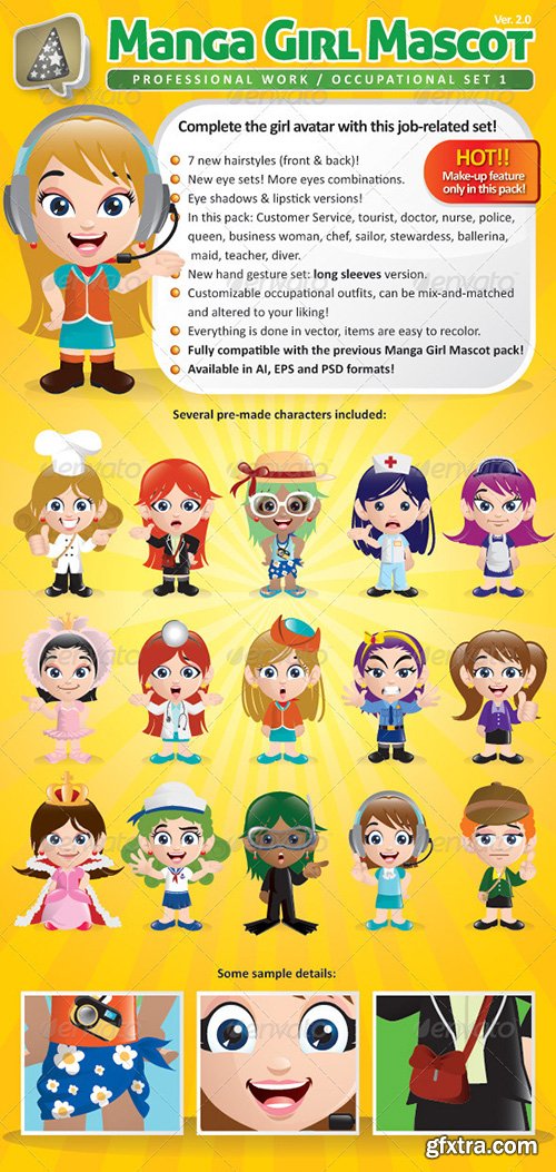 Graphicriver Manga Kids Mascot Mega Bundle 3937832