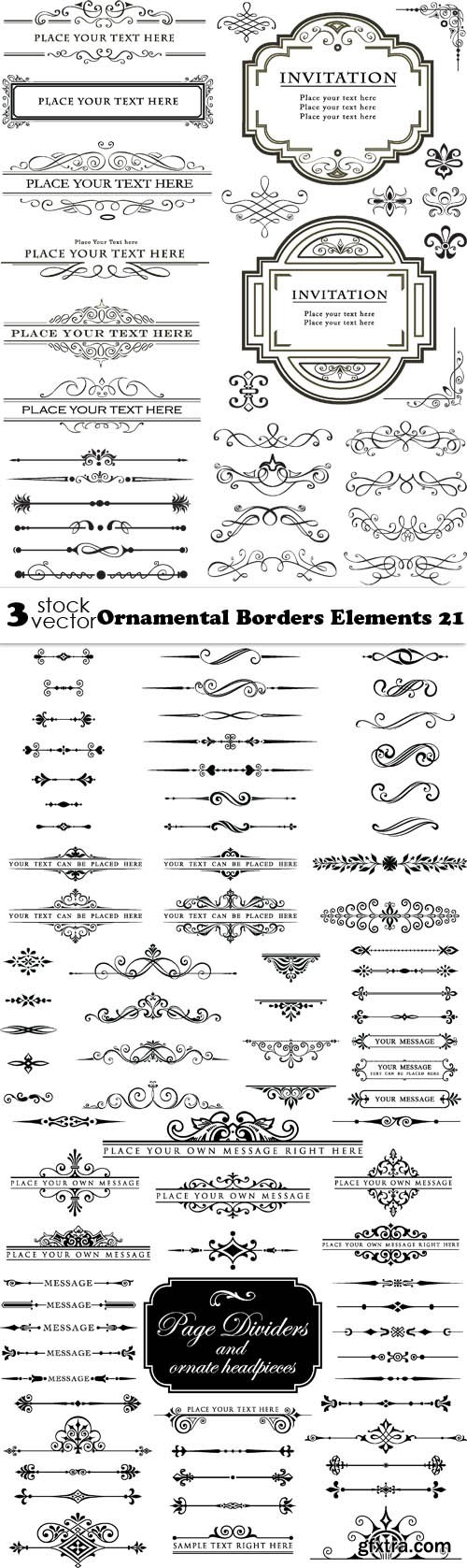 Vectors - Ornamental Borders Elements 21