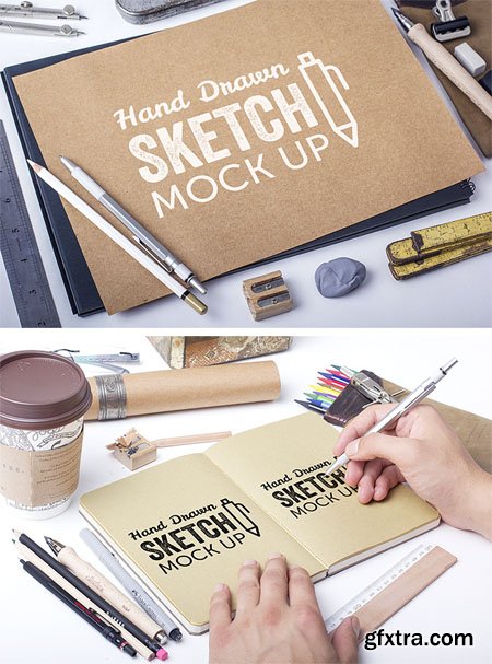 Hand Drawn Sketch PSD MockUps (CS4+)