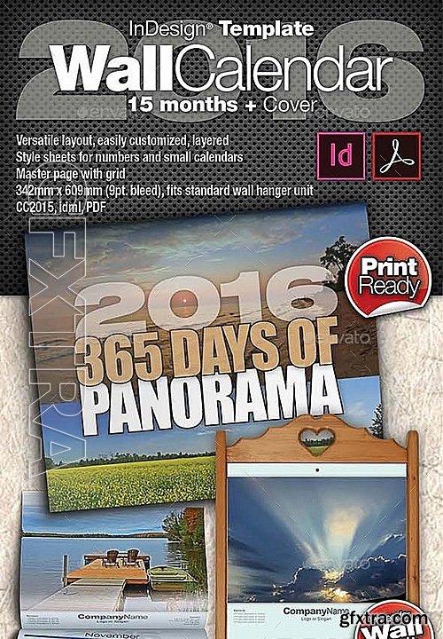 GraphicRiver - 2016 Wall Calendar - 15 Months + Cover 12744636