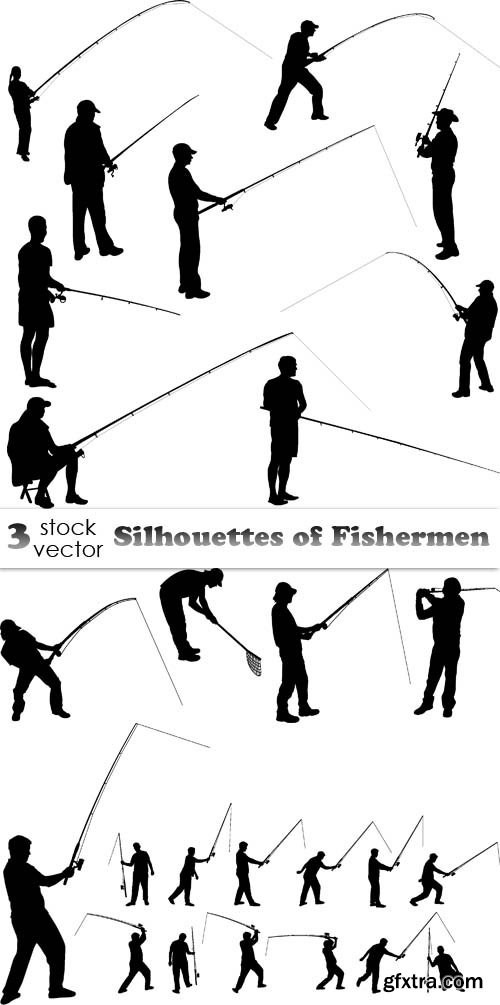 Vectors - Silhouettes of Fishermen