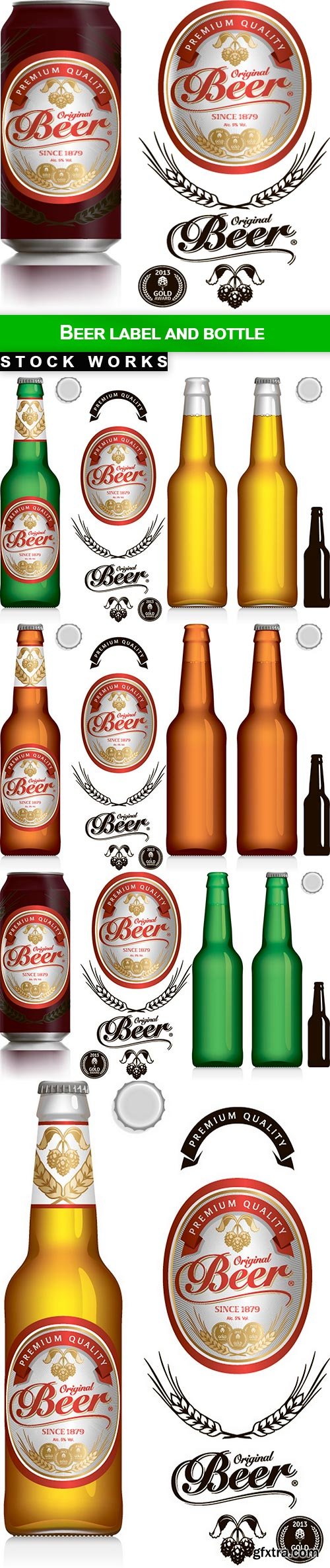 Beer Label and bottle - 8 EPS