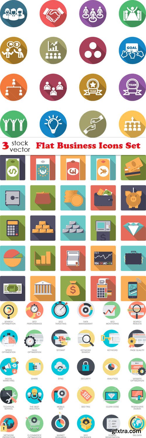 Vectors - Flat Business Icons Set