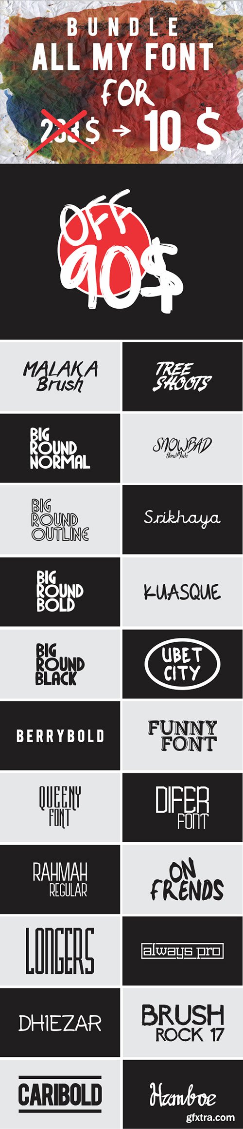 Graphicriver BUNDLE ALL MY FONT 12815578 - 22 Font Family