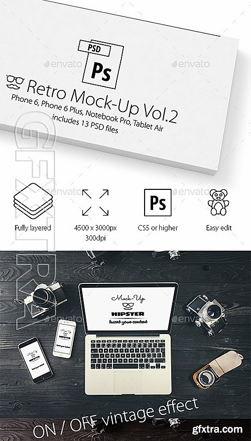 GraphicRiver - 13 Devices Hipster Mock-Ups Vol2 12592666