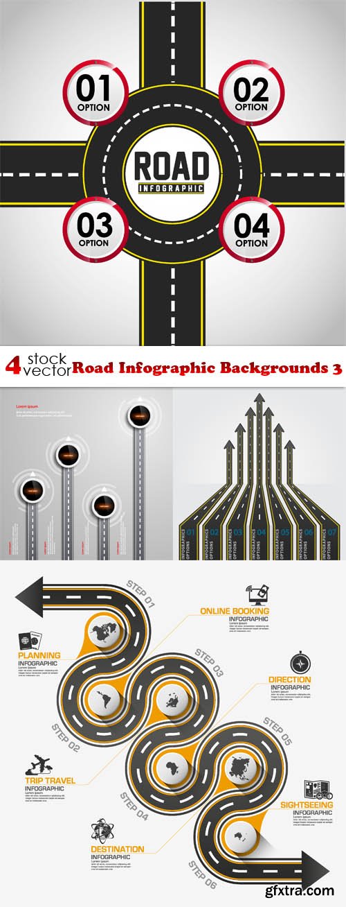 Vectors - Road Infographic Backgrounds 3