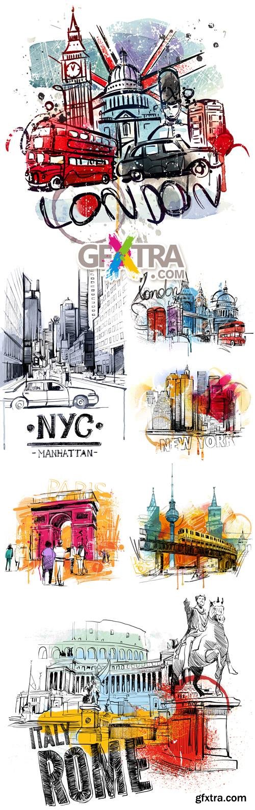 City Sketches Vector