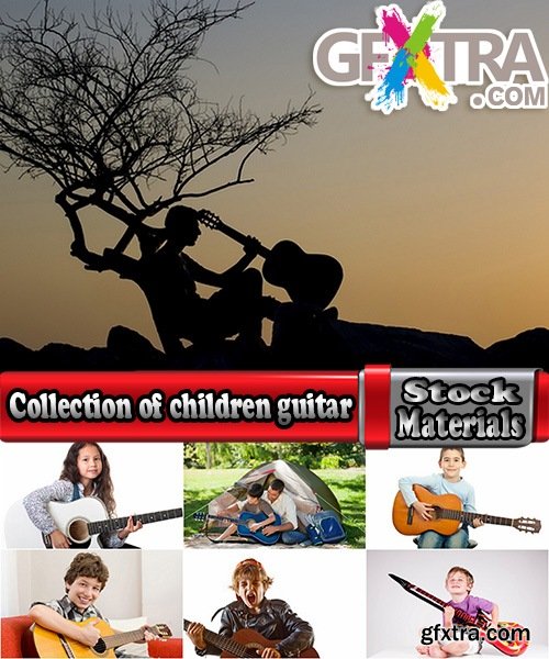 Collection of children with child guitar musical instrument 25 HQ Jpeg