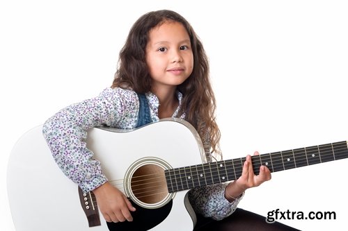 Collection of children with child guitar musical instrument 25 HQ Jpeg