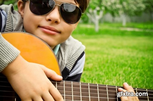 Collection of children with child guitar musical instrument 25 HQ Jpeg