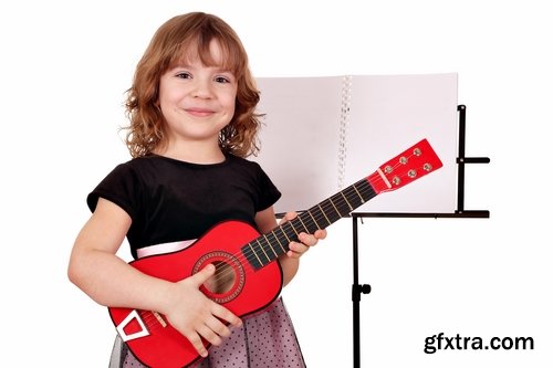 Collection of children with child guitar musical instrument 25 HQ Jpeg