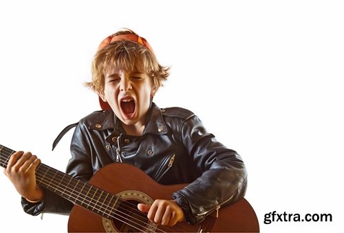 Collection of children with child guitar musical instrument 25 HQ Jpeg