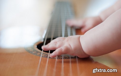 Collection of children with child guitar musical instrument 25 HQ Jpeg