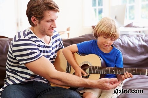 Collection of children with child guitar musical instrument 25 HQ Jpeg