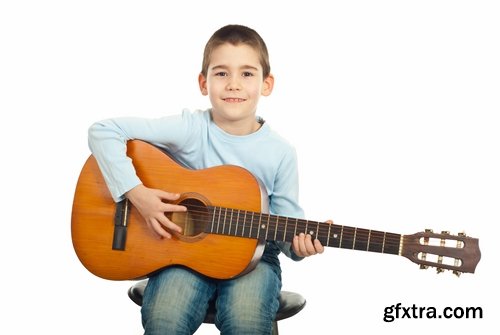 Collection of children with child guitar musical instrument 25 HQ Jpeg