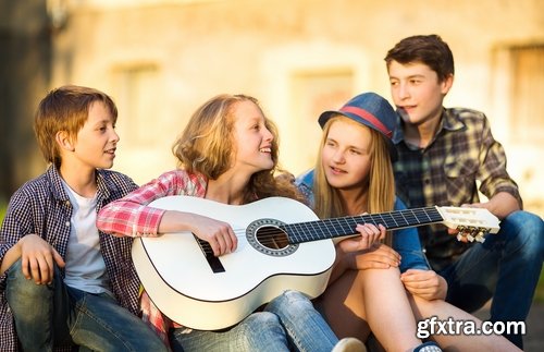 Collection of children with child guitar musical instrument 25 HQ Jpeg