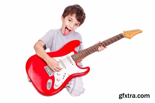 Collection of children with child guitar musical instrument 25 HQ Jpeg