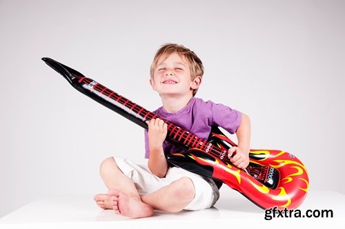 Collection of children with child guitar musical instrument 25 HQ Jpeg