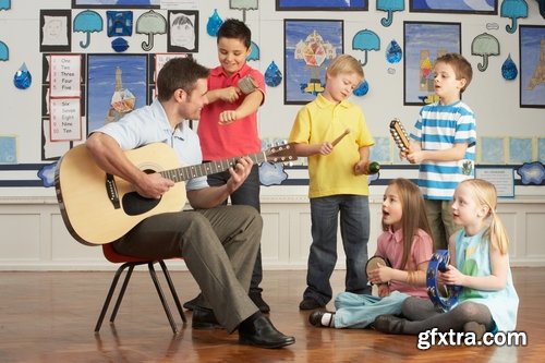 Collection of children with child guitar musical instrument 25 HQ Jpeg