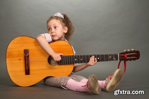 Collection of children with child guitar musical instrument 25 HQ Jpeg