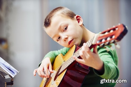 Collection of children with child guitar musical instrument 25 HQ Jpeg