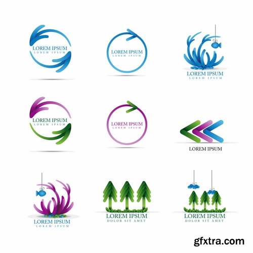 Collection picture vector logo illustration of the business campaign #13-25 EPS