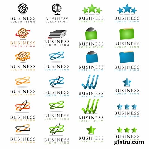 Collection picture vector logo illustration of the business campaign #13-25 EPS