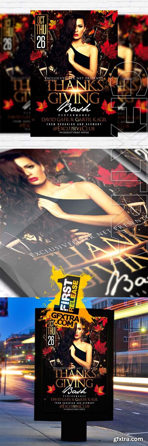 Thanks Giving Bash - Flyer Template + Facebook Cover