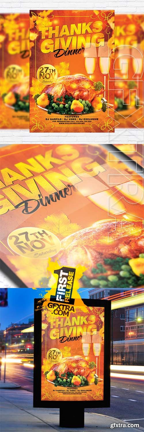 Thanksgiving Dinner - Flyer Template + Facebook Cover