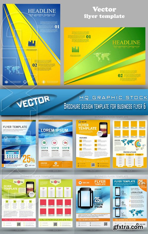 Stock Vector - Brochure design template for business flyer 6