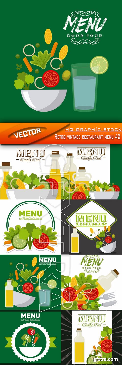 Stock Vector - Retro vintage restaurant menu 42