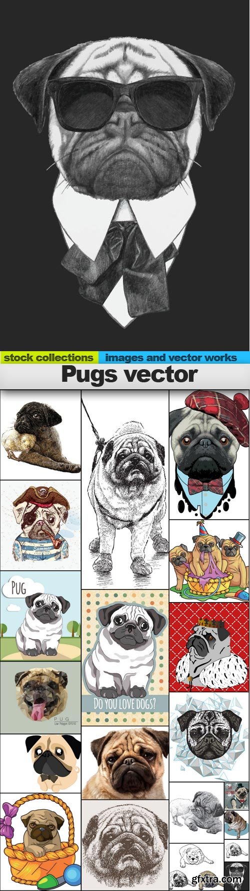 Pugs vector, 20 x EPS