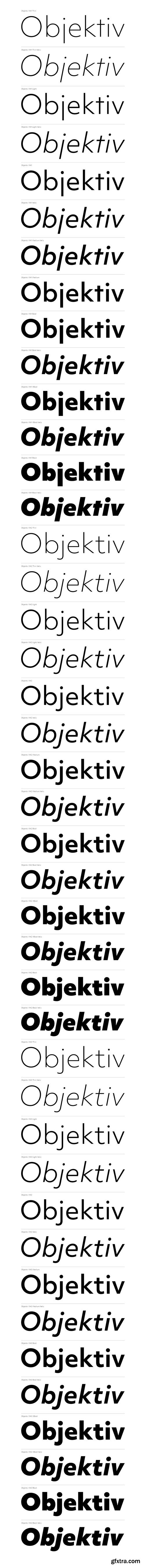 Objektiv - NEW Look at Geometry Sans Typeface 42xOTF $336