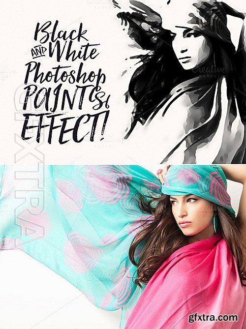 CM - Black & White Photoshop Paint Effect 364386