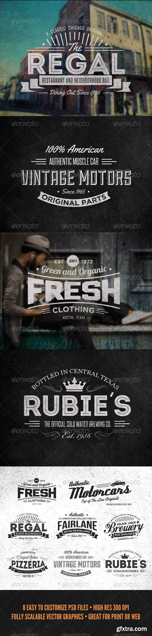 GraphicRiver - Vintage Labels and Logos Collection 1 5383666