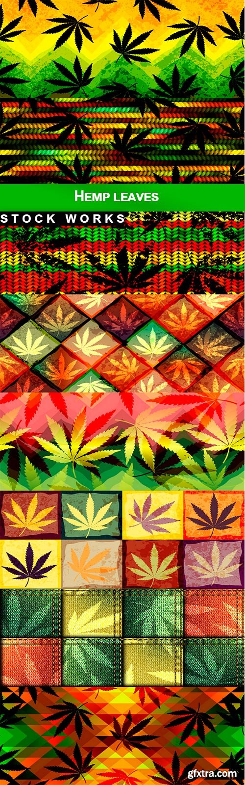 Hemp leaves - 8 EPS