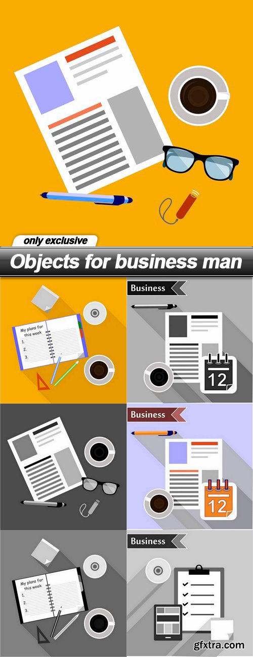 Objects for business man - 7 EPS