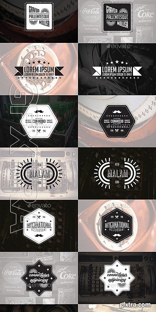 GraphicRiver - 87 Vintage Badges and Stickers - Bundle Vol1 12737546