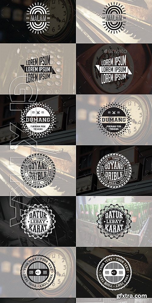 GraphicRiver - 87 Vintage Badges and Stickers - Bundle Vol1 12737546