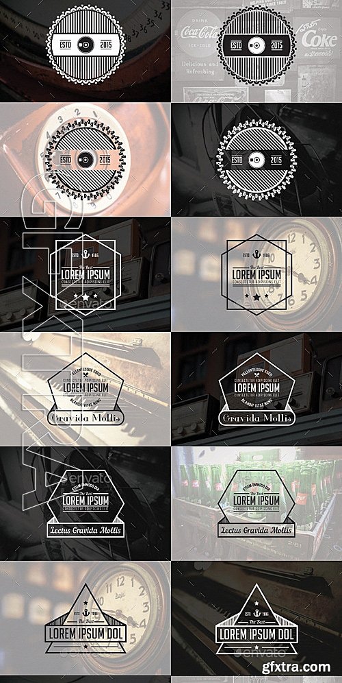 GraphicRiver - 87 Vintage Badges and Stickers - Bundle Vol1 12737546