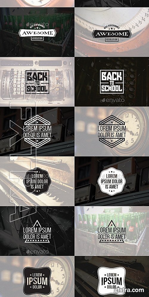 GraphicRiver - 87 Vintage Badges and Stickers - Bundle Vol1 12737546