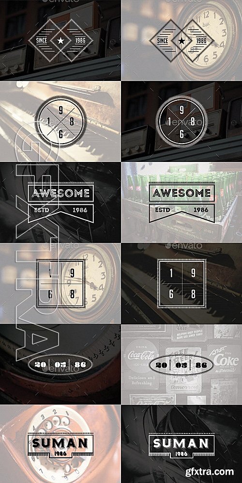 GraphicRiver - 87 Vintage Badges and Stickers - Bundle Vol1 12737546