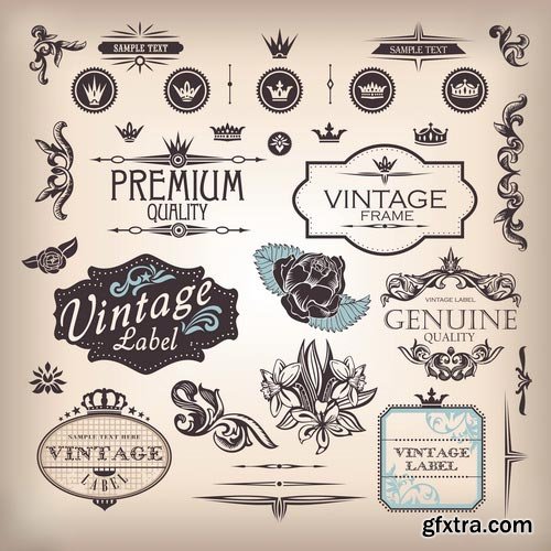 Retro Vintage Labels 2, 25xEPS