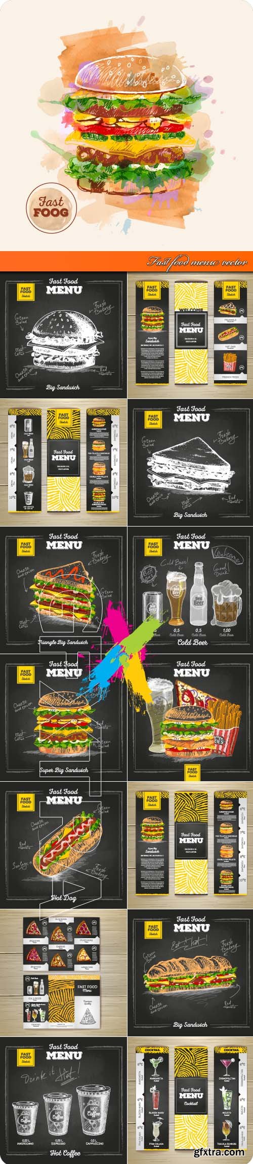 Fast food menu vector