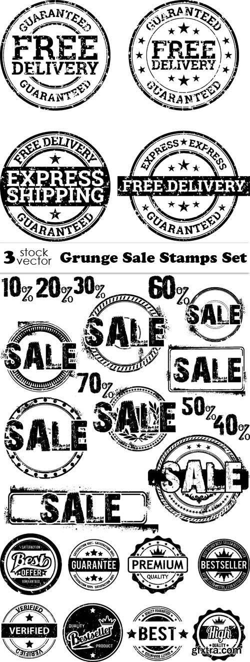 Vectors - Grunge Sale Stamps Set