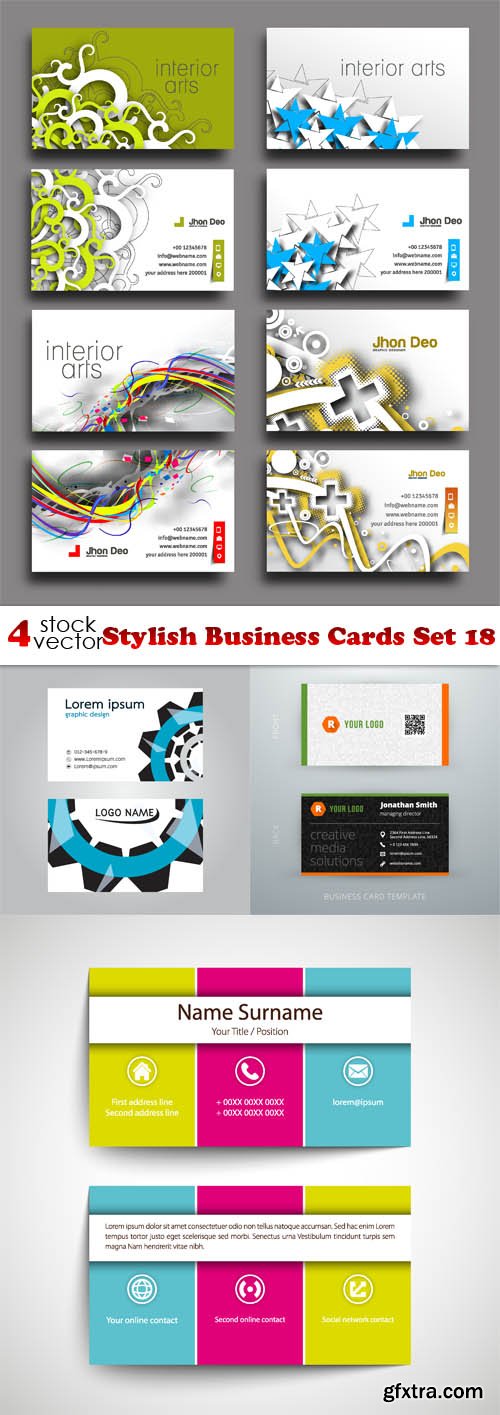 Vectors - Stylish Business Cards Set 18