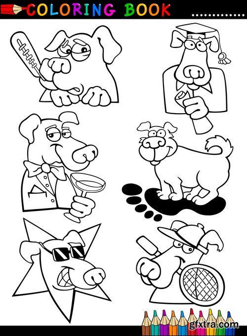 Funny Animal Coloring Book - 10xEPS » GFxtra