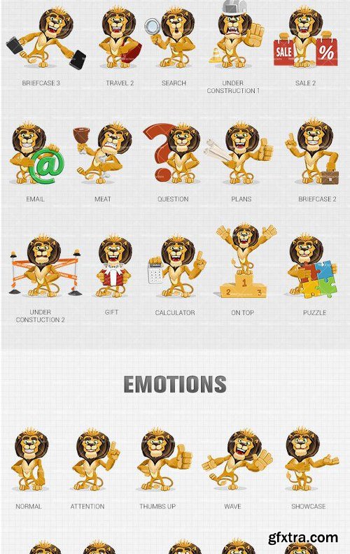 Cute Lion Cartoon Character